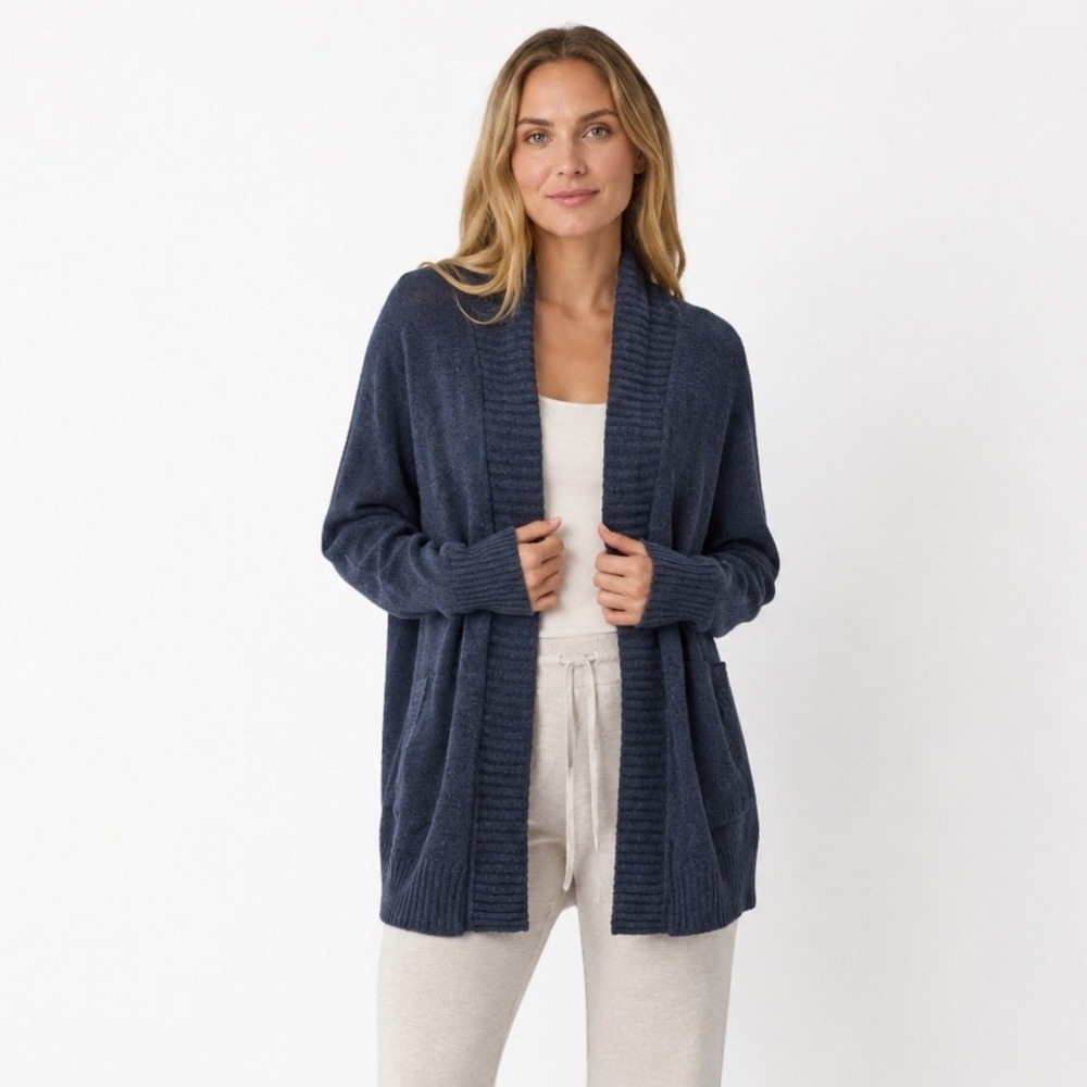 Barefoot Dreams CozyChic Ultra Lite Shawl Cardigan Carbon Grey BDWCU22992 Mens M
